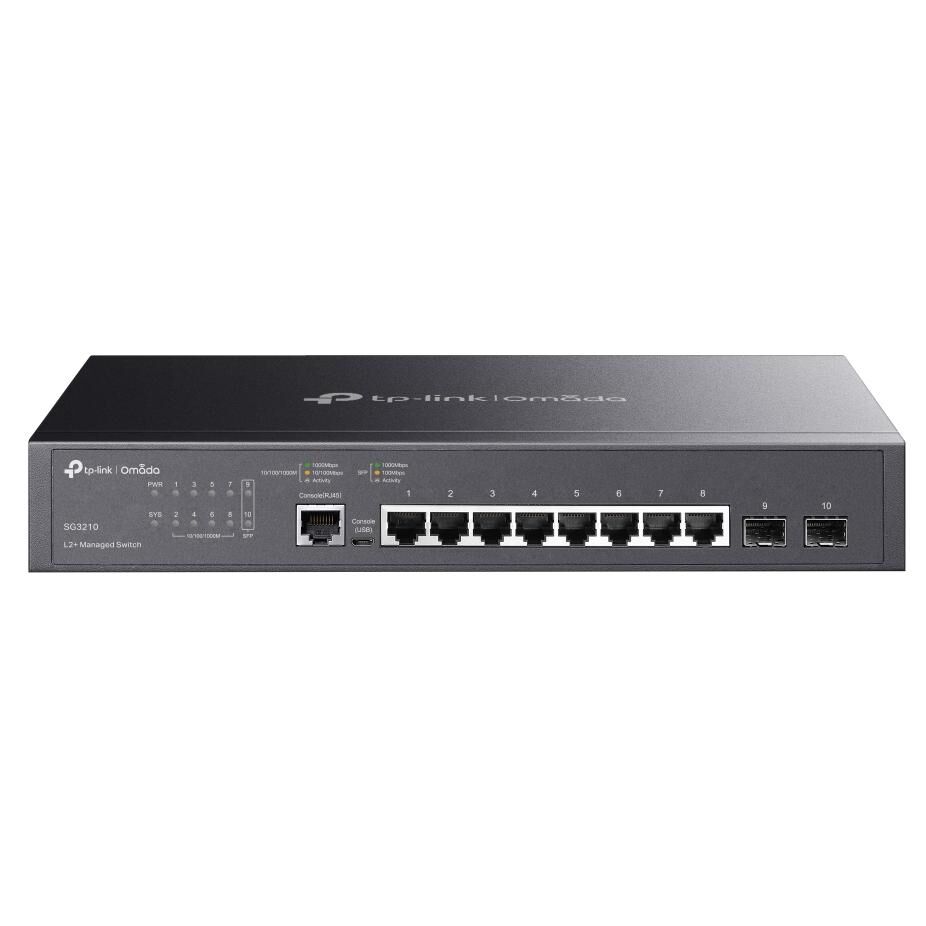 TP-Link JetStream TL-SG3210 V3.6 - Switch - Managed - 8 x 10/100/1000 + 2 x Gigabit SFP