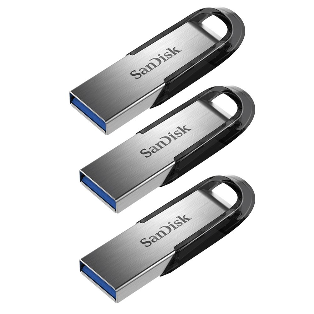 Clé USB SanDisk Ultra Flair 64 Go USB 3.0 (lot de 3) - Gris