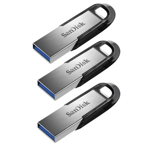 Sandisk Ultra Flair 64GB USB 3.0 Flash Drive (3-Pack) - Grey