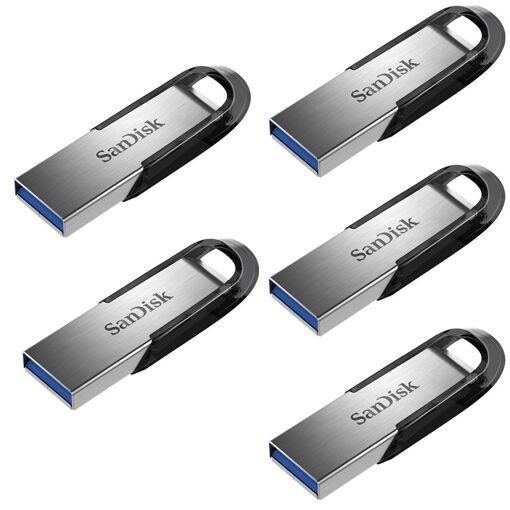 SanDisk Ultra Flair 64GB USB 3.0 Flash Drive (5-Pack) - Grey