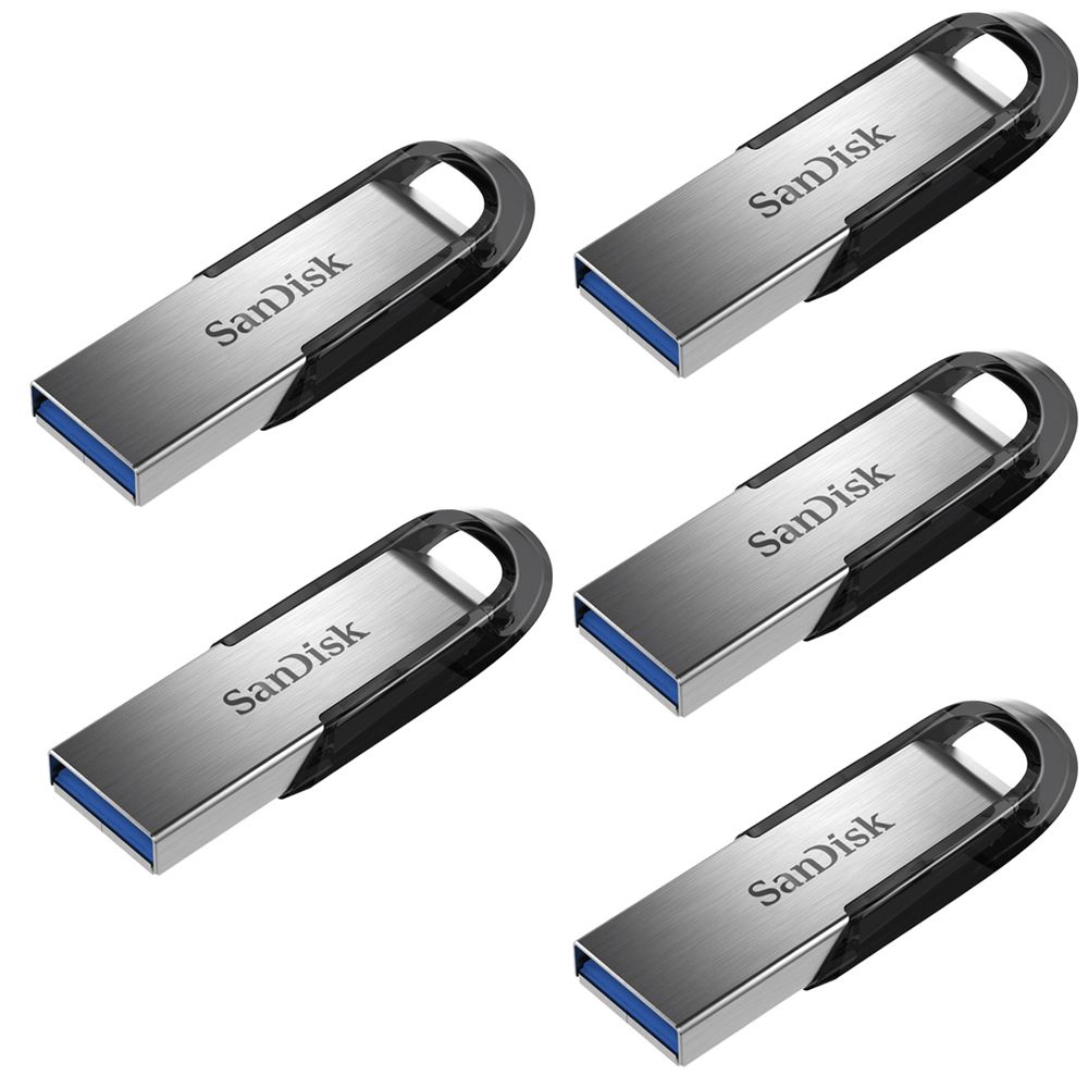 Clé USB SanDisk Ultra Flair 64 Go USB 3.0 (lot de 5) - Gris