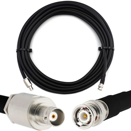 Câble coaxial BNC mâle à femelle flexible de 1 mètre, HF400 50 Ohms extensible (équivalent LMR400 UF UltraFlex) pour antennes RF/radio amateur/CB/sans fil