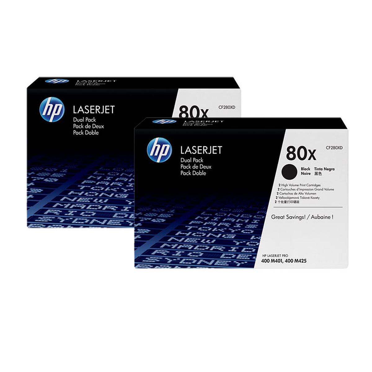 HP 80X Black Toner (CF280XD) - 2-Pack