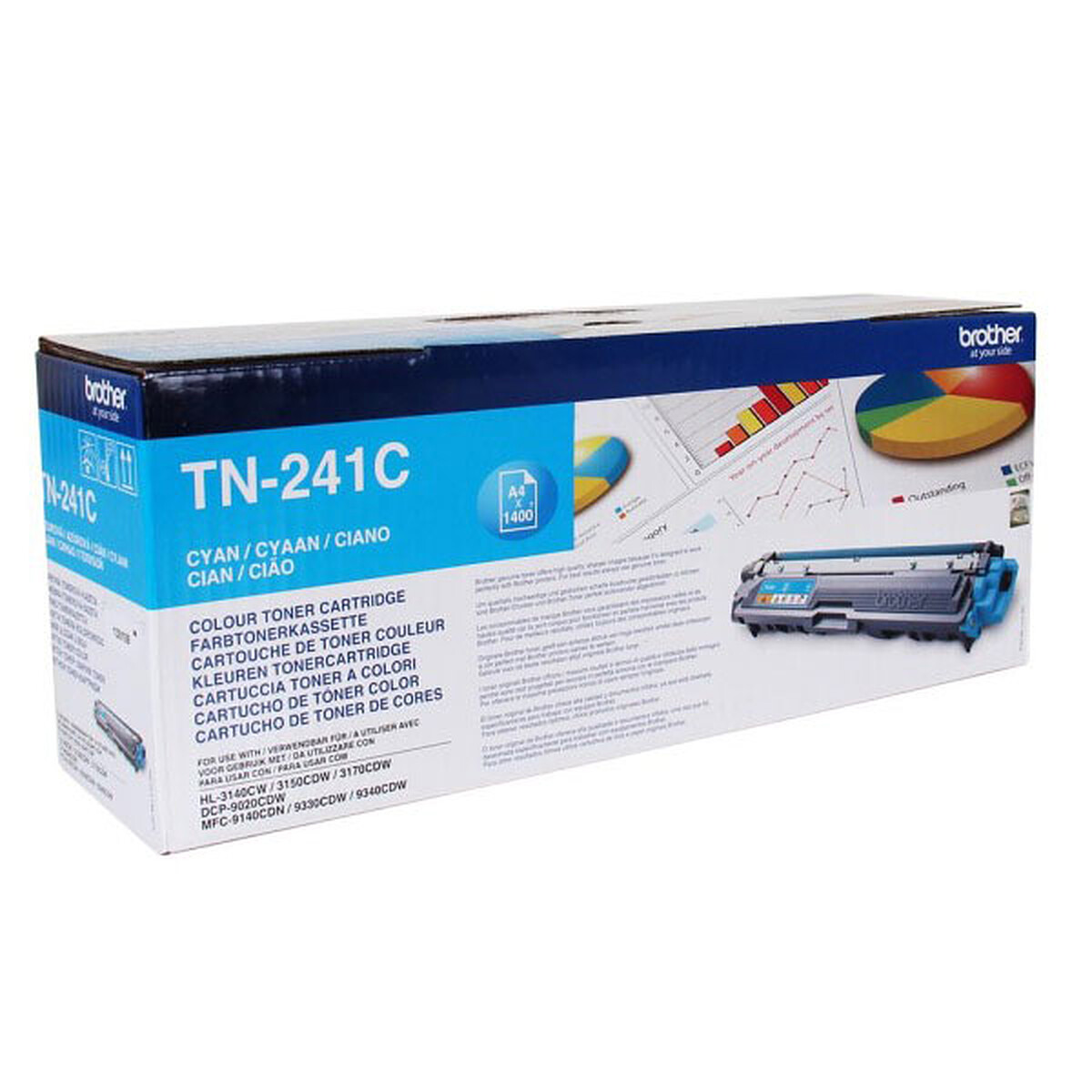 Brother TN-241C Cyan Toner (1,400 Pages @ 5%)
