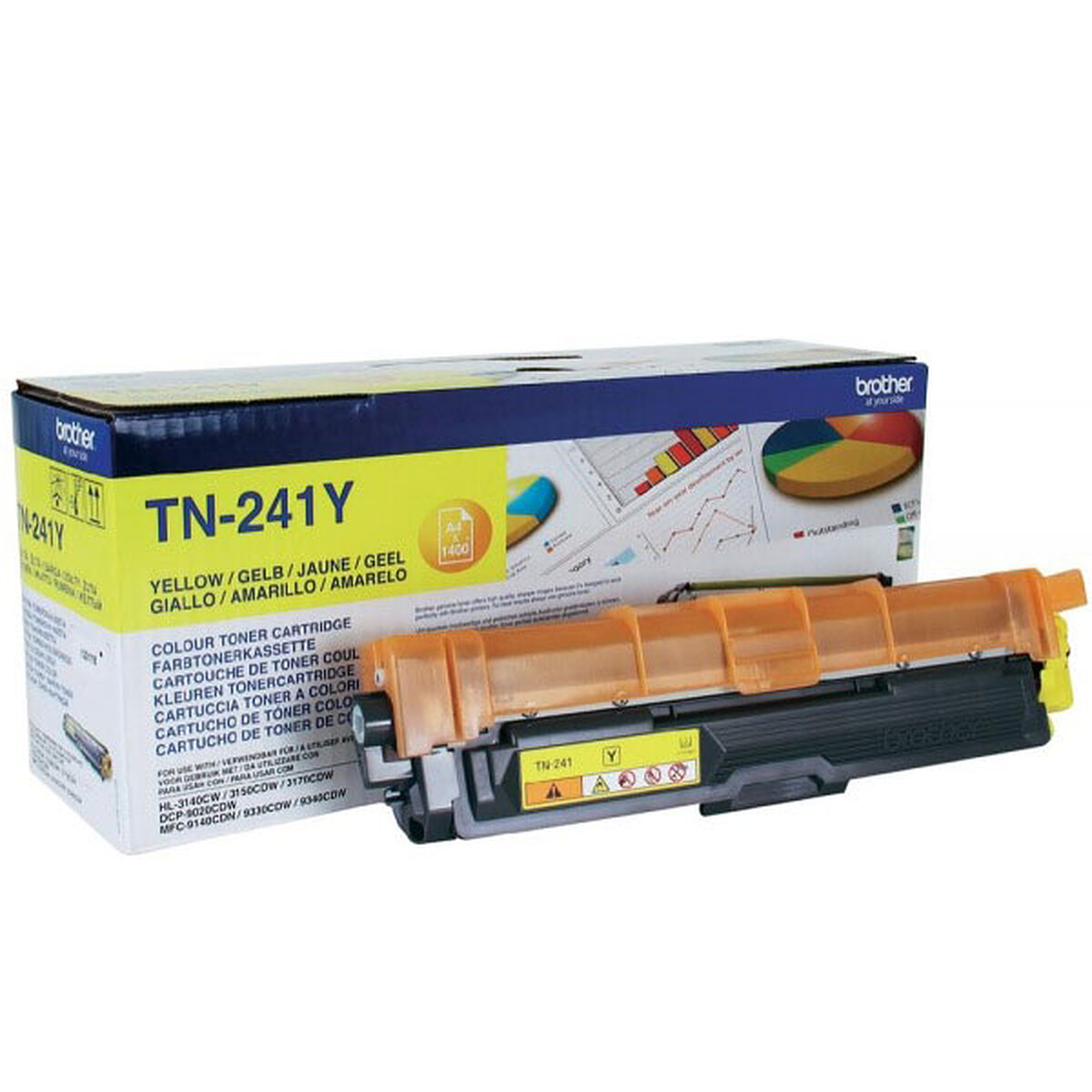 Brother TN-241Y Yellow Toner (1,400 Pages @ 5%)