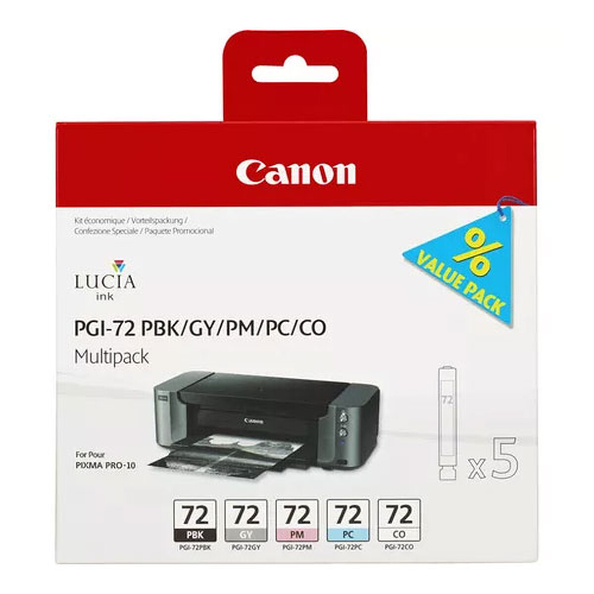 Canon PGI-72 Ink Cartridges (Photo Cyan, Magenta, Optimizer, Black, Gray)