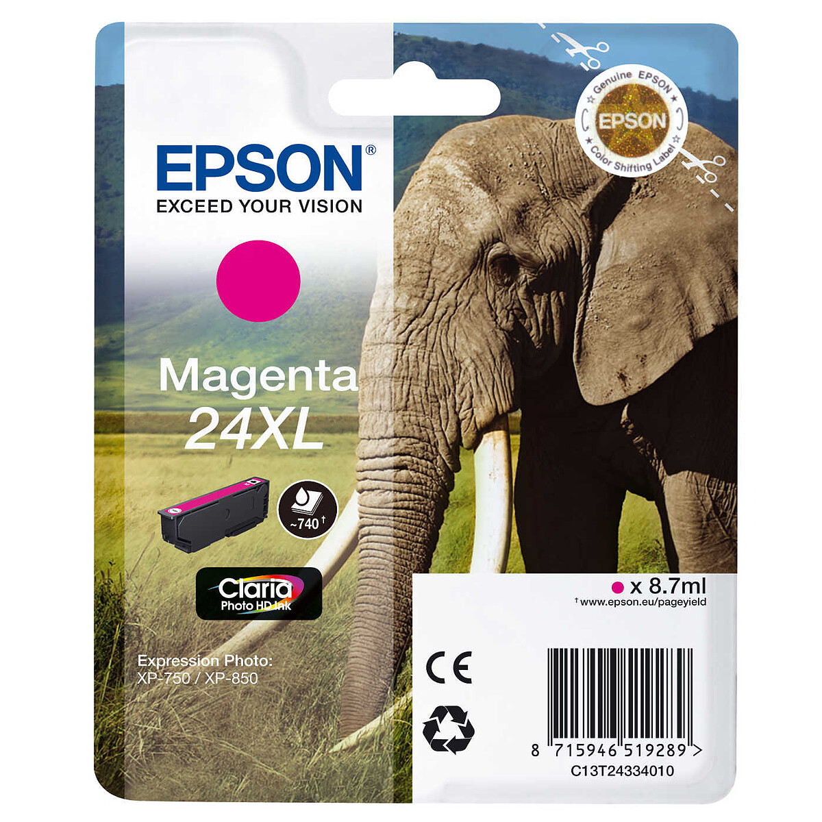 Cartouche d'encre Epson 24XL Magenta