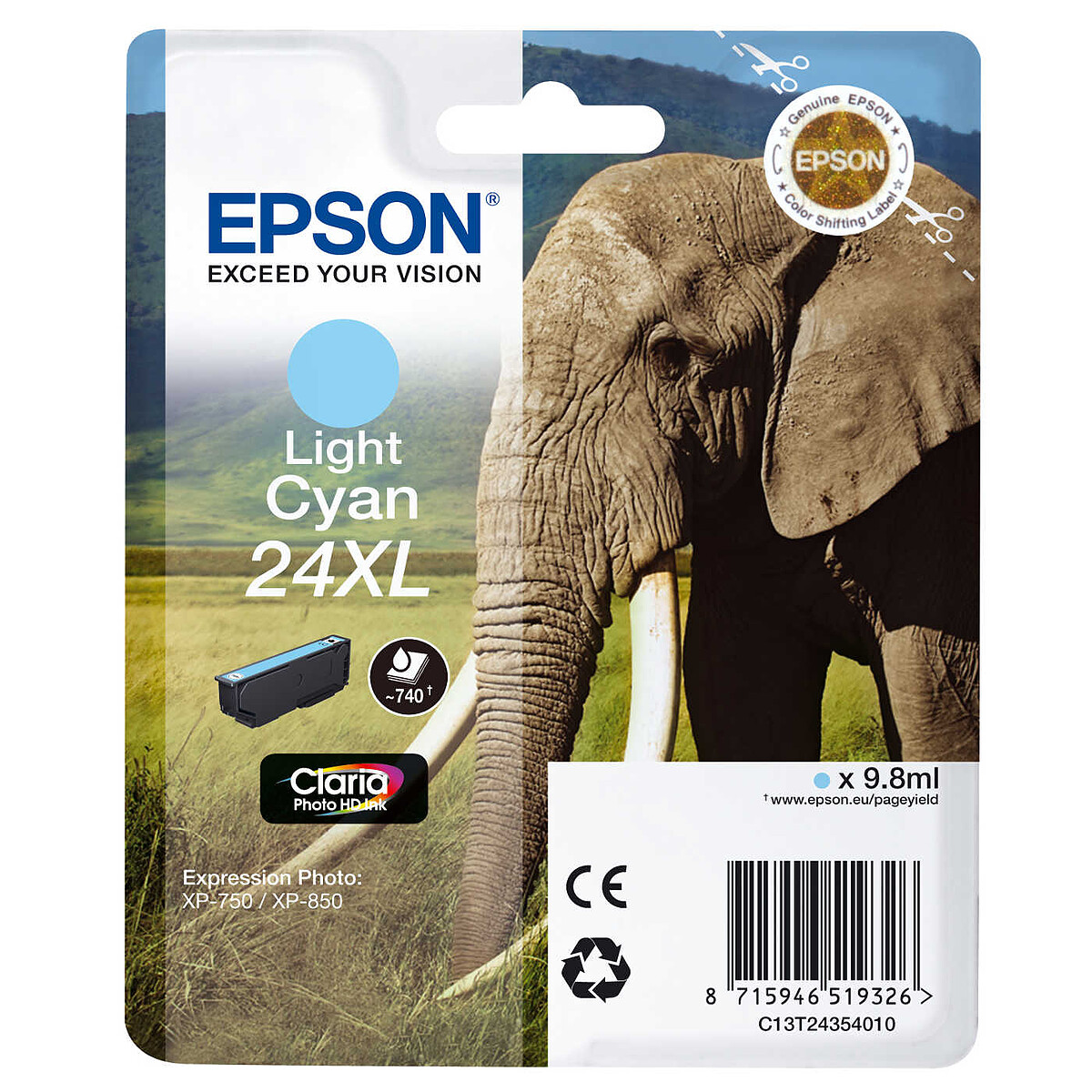 Cartouche d'encre photo Epson cyan clair 24XL