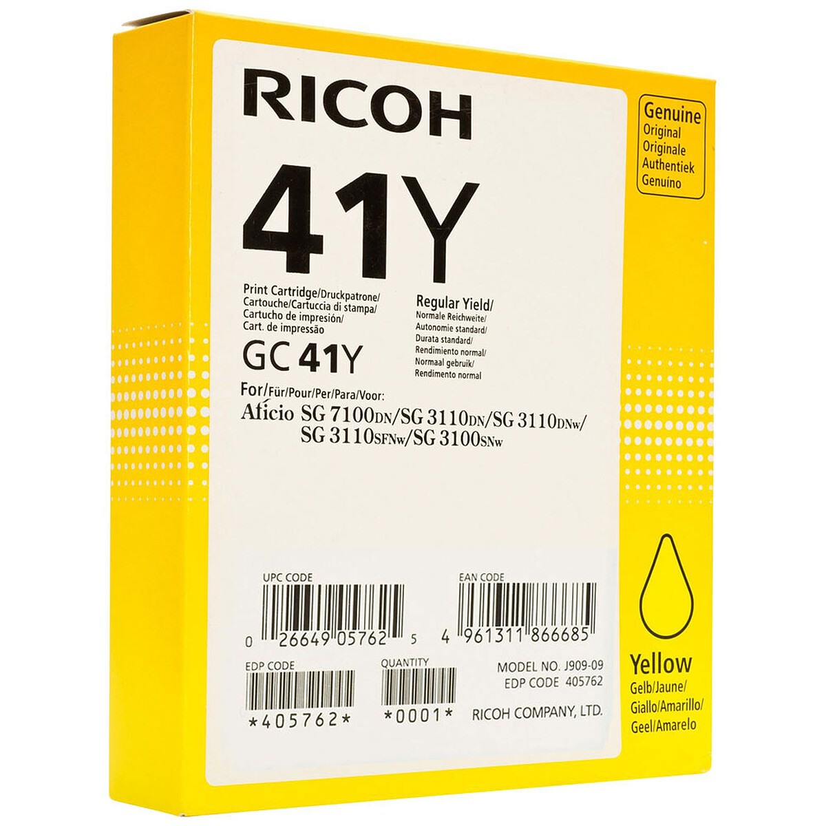 Ricoh Gel Ink Cartridge Yellow - 405764