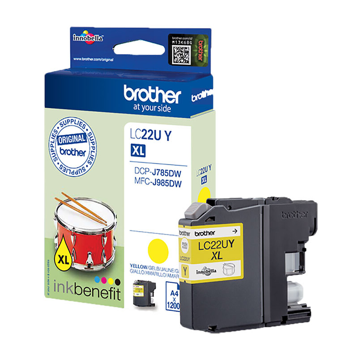 Brother LC22UY Yellow Ink Cartridge (1200 Pages @ 5%)