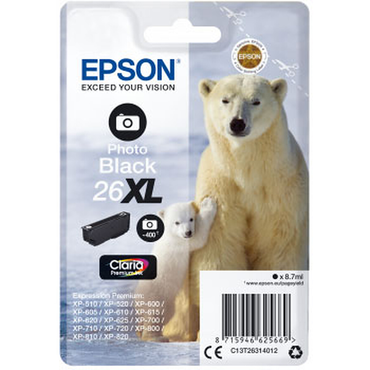 Epson Polar Bear 26 XL Black Photo Ink Cartridge