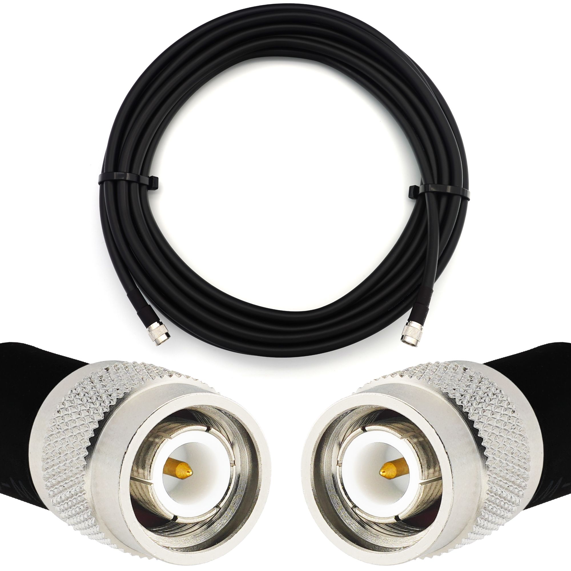 3m TNC Male to TNC Male Coaxial Cable - HF400 Flexible 50 Ohm Extension (Equivalent LMR400 UF UltraFlex) for RF Antennas / HAM Radio / CB