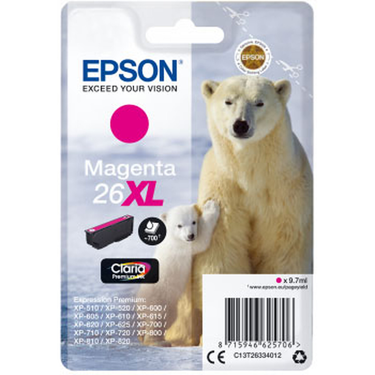 Epson Polar Bear 26 XL Magenta Ink Cartridge