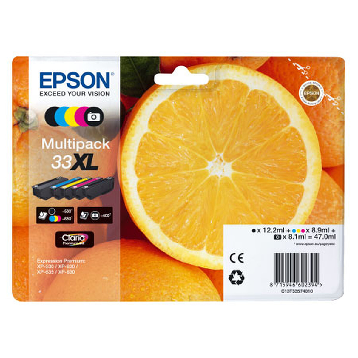 Epson Orange 33 XL Multipack Ink Cartridges (C13T33574011)