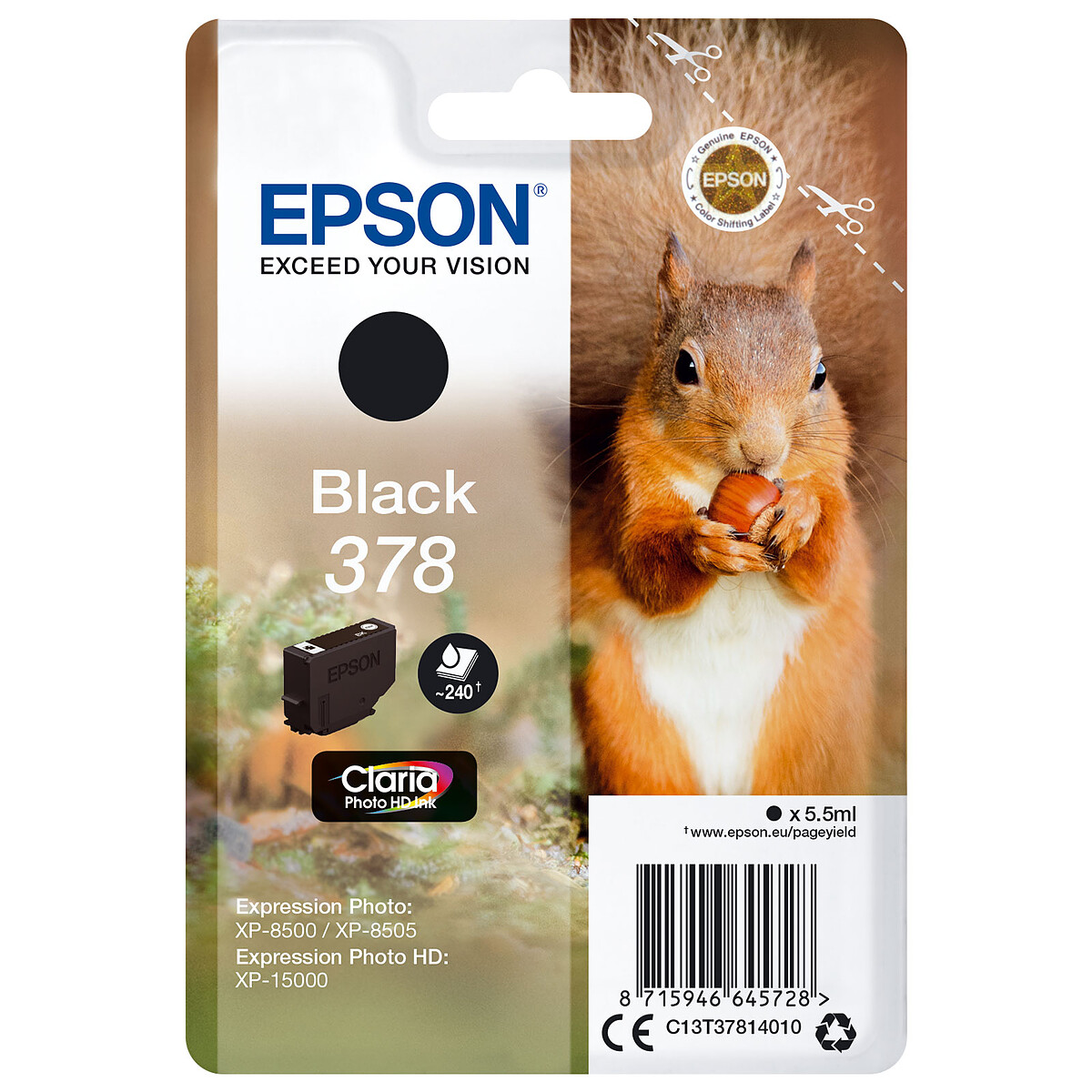 Epson Claria Photo HD Black Ink Cartridge (5.5ml/240 pages)