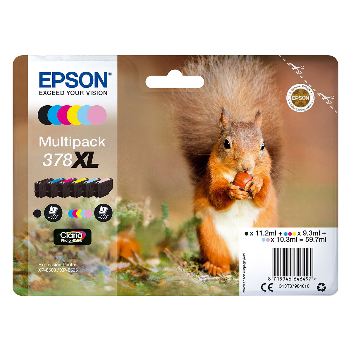 Epson Claria Photo HD Cartridge Multipack 378XL (6-Pack)