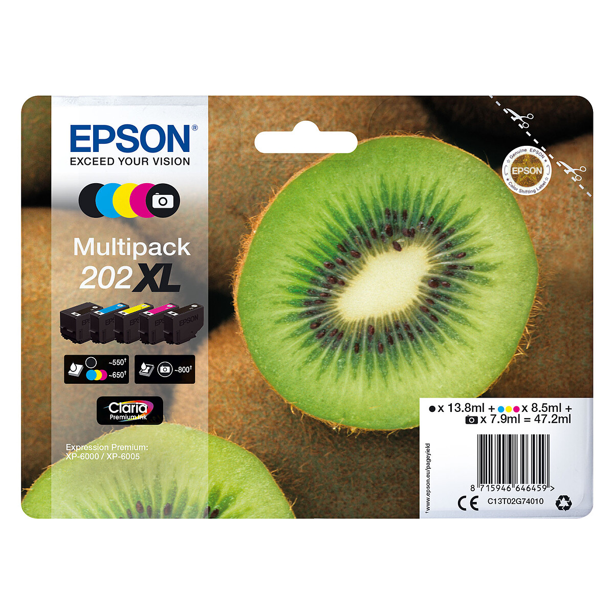 Cartouches d'encre Epson 202XL Multipack