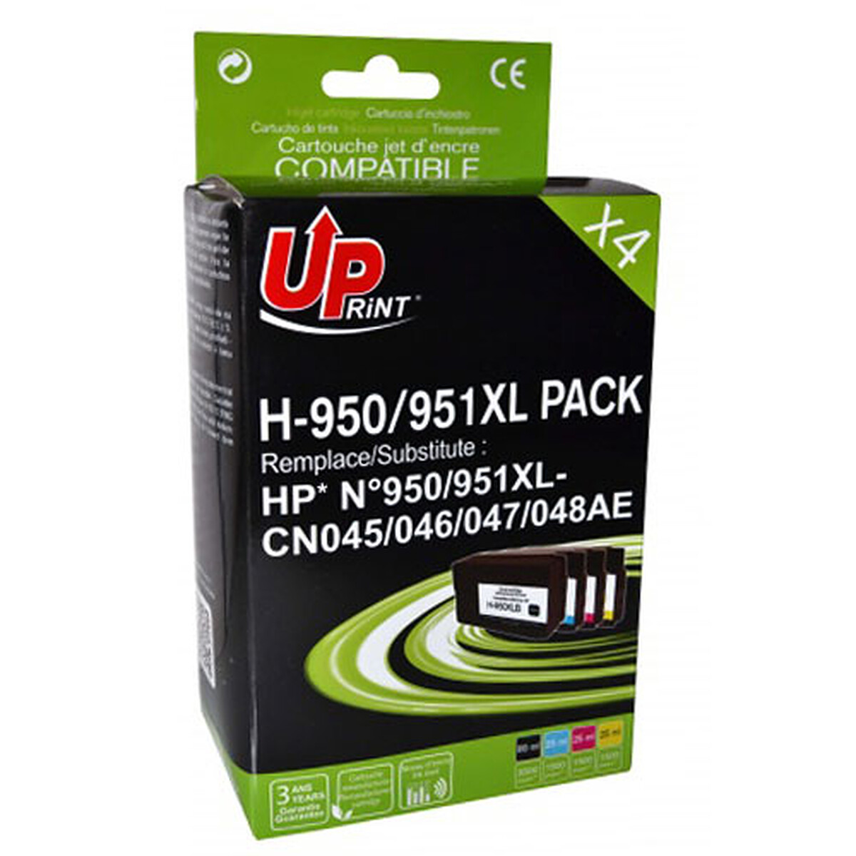 UPrint HP 950/951XL Ink Cartridges (C2P43AE) - Pack of 4