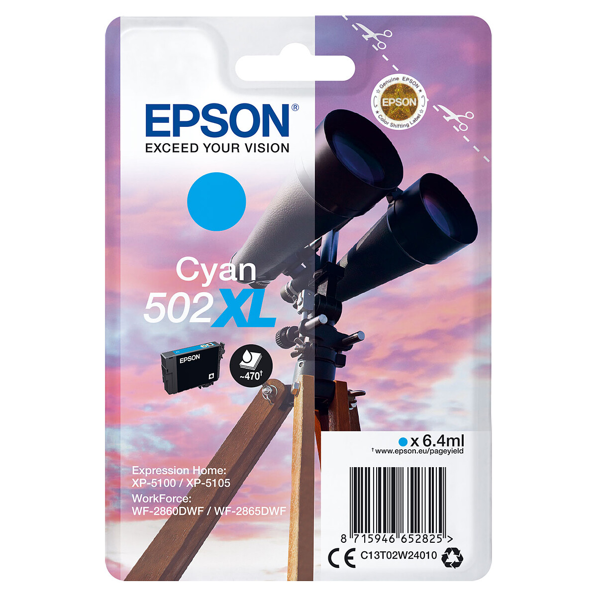 Epson 502XL Cyan Ink Cartridge
