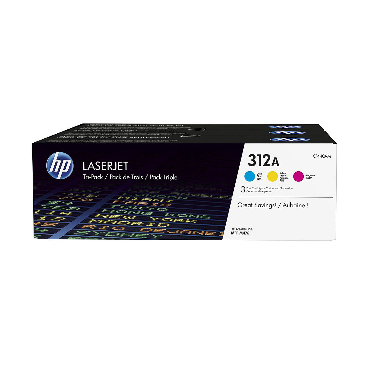 HP 312A Cyan, Magenta, Yellow Toner (CF440AM) - 3-Pack