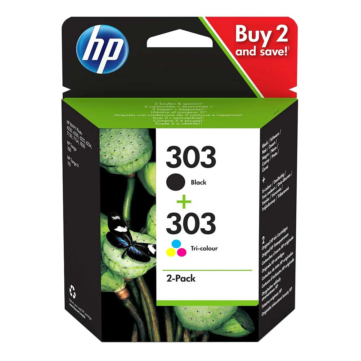 HP 303 - 2-Pack Ink Cartridges (Black/3 Colors)