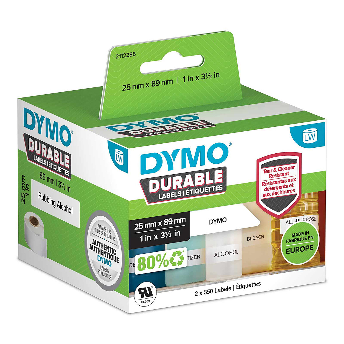 Etiquettes universelles permanentes Dymo - 89 x 25 mm (lot de 2)