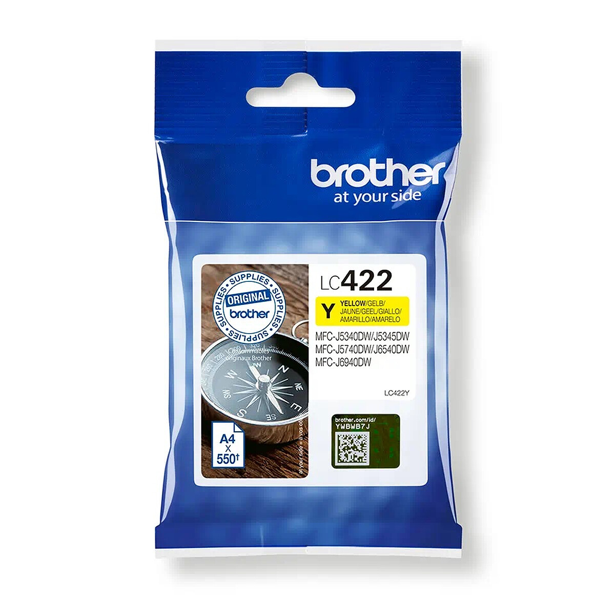 Brother LC422Y Yellow Ink Cartridge (550 Pages @ 5%)