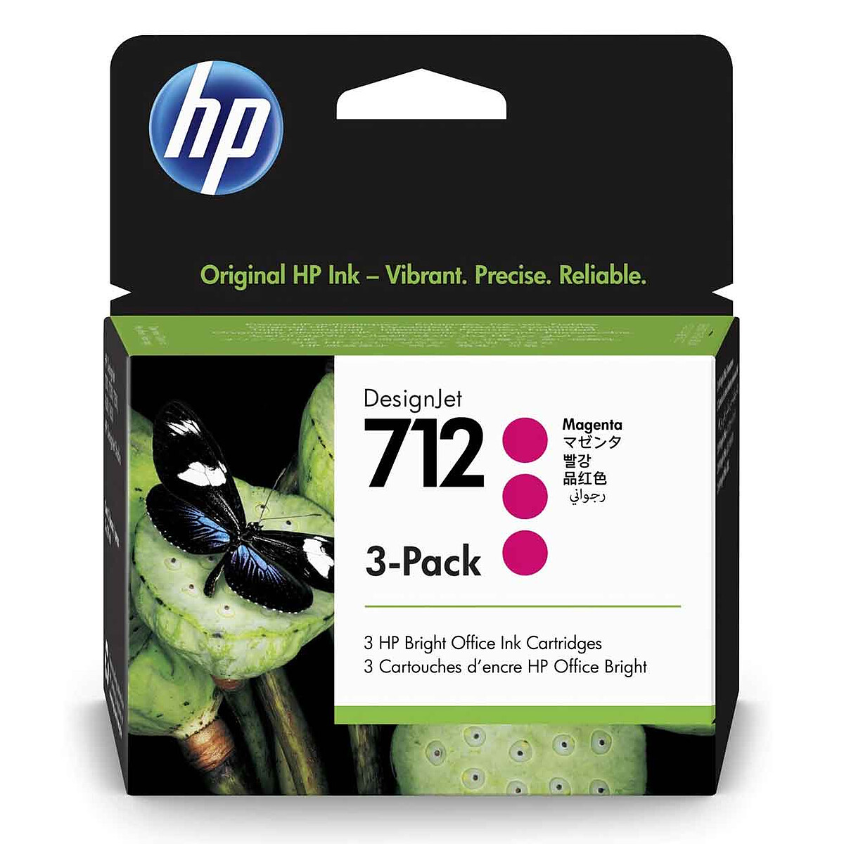 HP 712 Magenta Ink Cartridges (3-Pack)