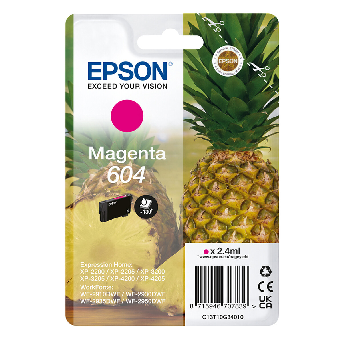 Epson Magenta Ink Cartridge 604 (2.4ml, 130 pages)