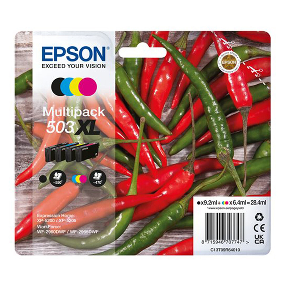 Epson Color Ink Multipack 503XL (Cyan, Magenta, Yellow, Black)