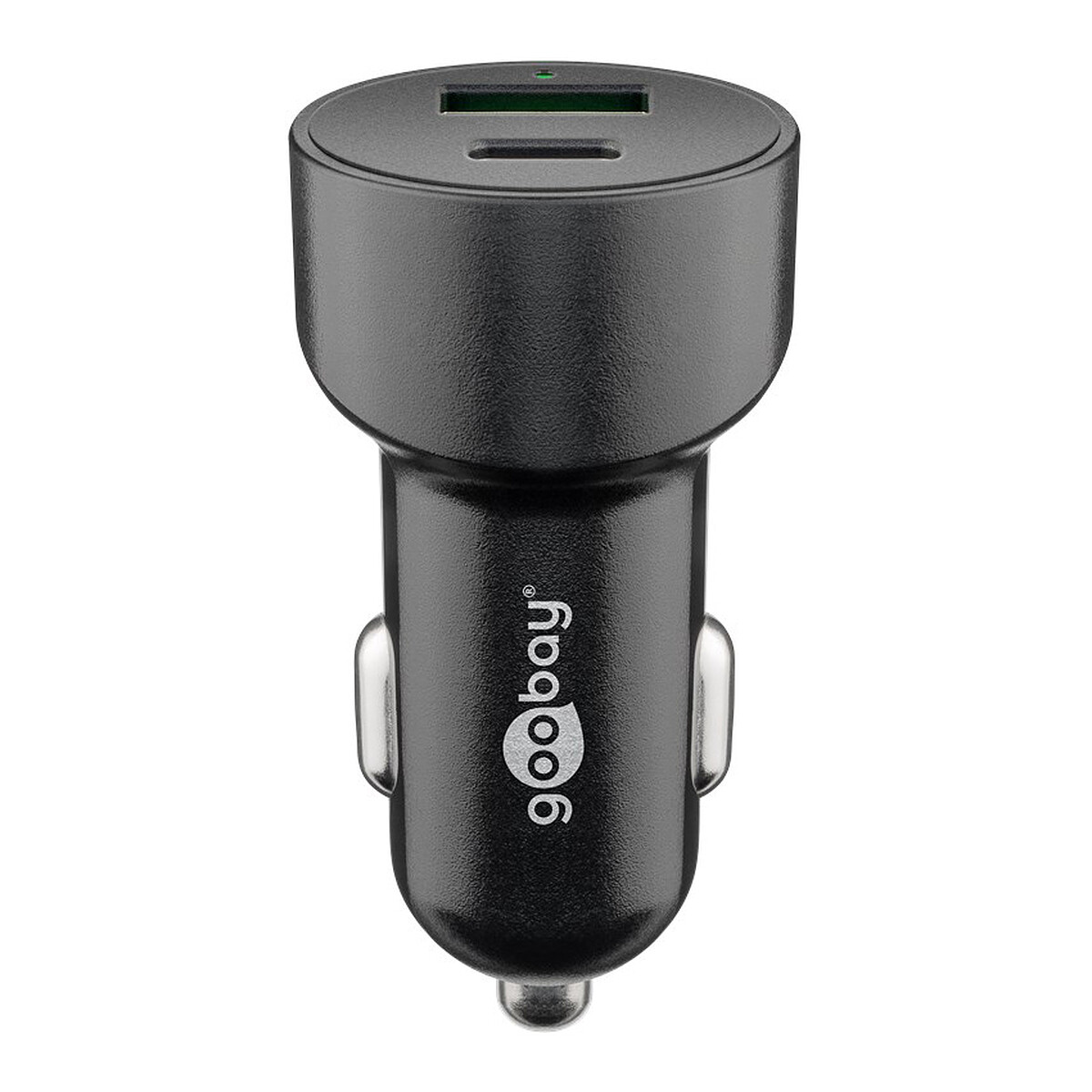 Goobay Car USB Charger (48W, 2-Port, USB-A/USB-C PD) - Black