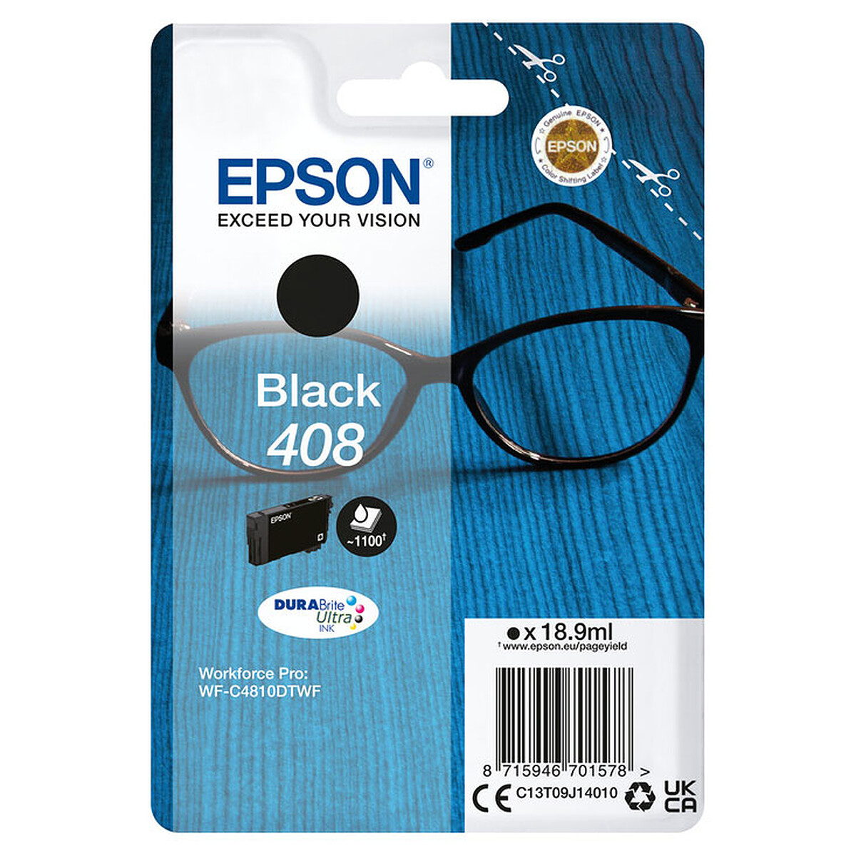 Epson Singlepack Durabrite Ink Cartridge Black 408