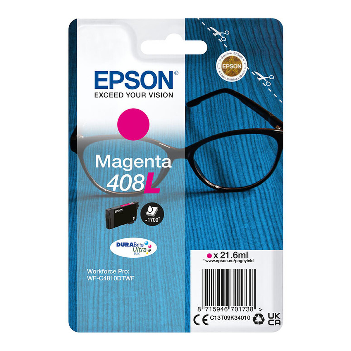 Epson Singlepack Magenta Ink Cartridge 408L