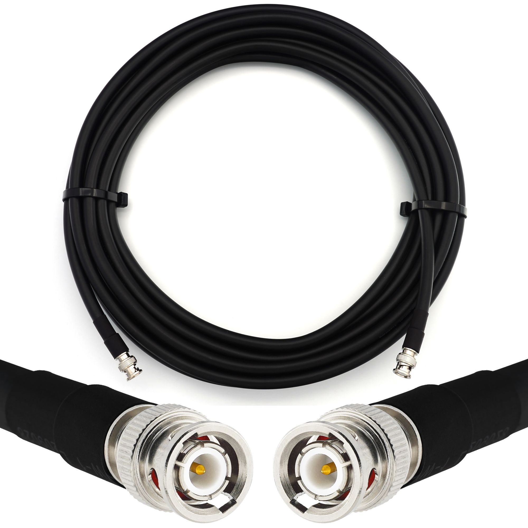 Cable coaxial RG214 de 12 metros, con conectores BNC macho de 50 ohmios