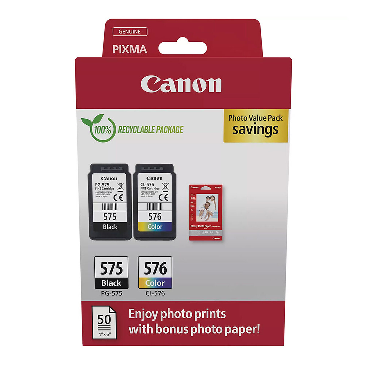 Canon PG-575 + CL-576 Ink Cartridge Multipack (Black and Color)