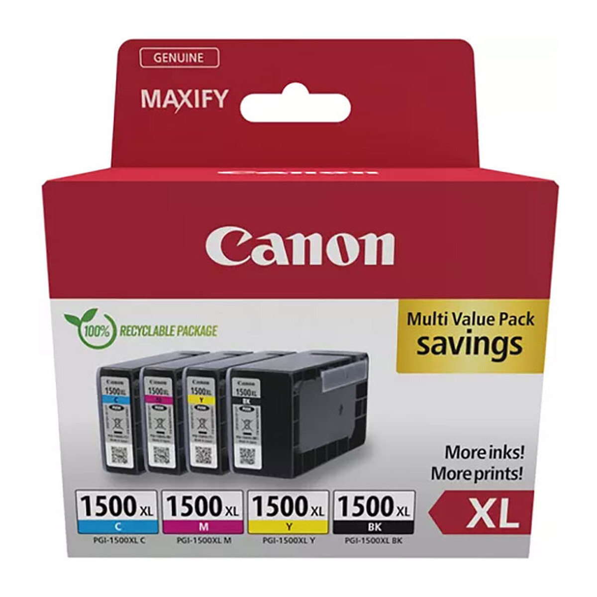 Canon PGI-1500XL 4-Color High-Yield Ink Cartridge Multipack
