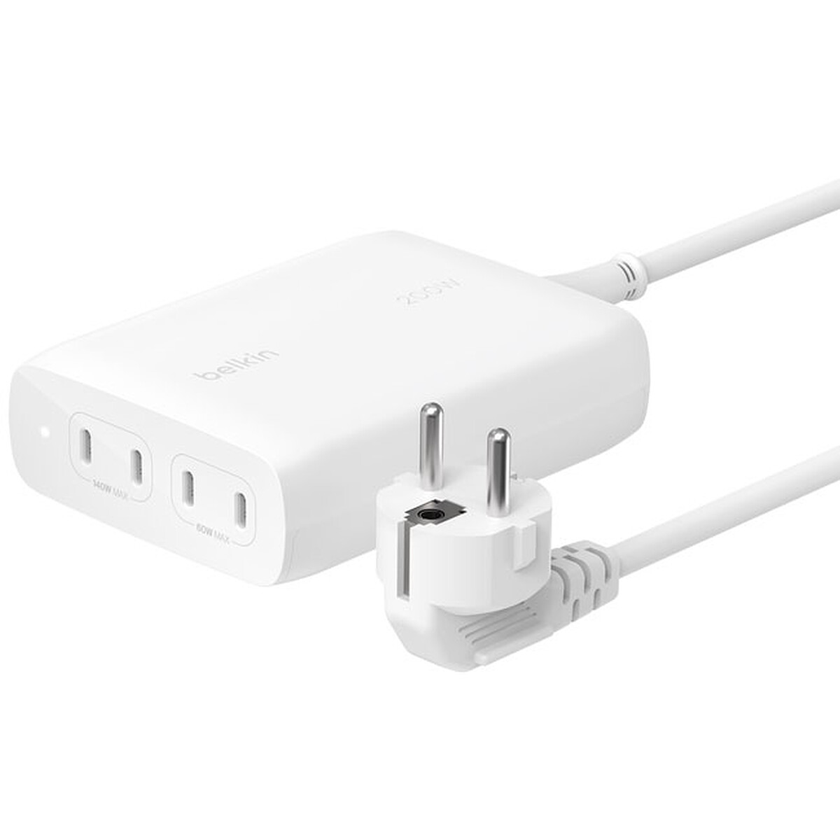 Cargador Belkin de 200W con 4 puertos USB-C (Blanco)