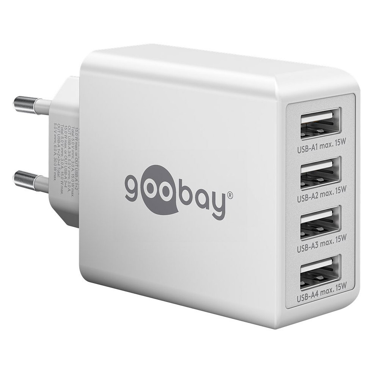 Cargador multipuerto Goobay 30 W (Blanco)