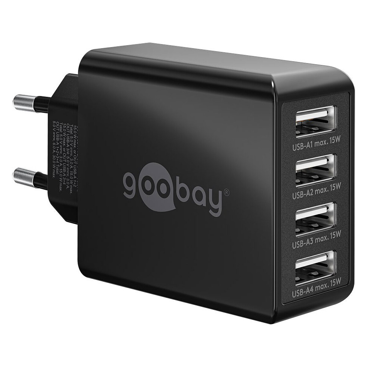 Cargador multipuerto Goobay 30 W USB-A (Negro)
