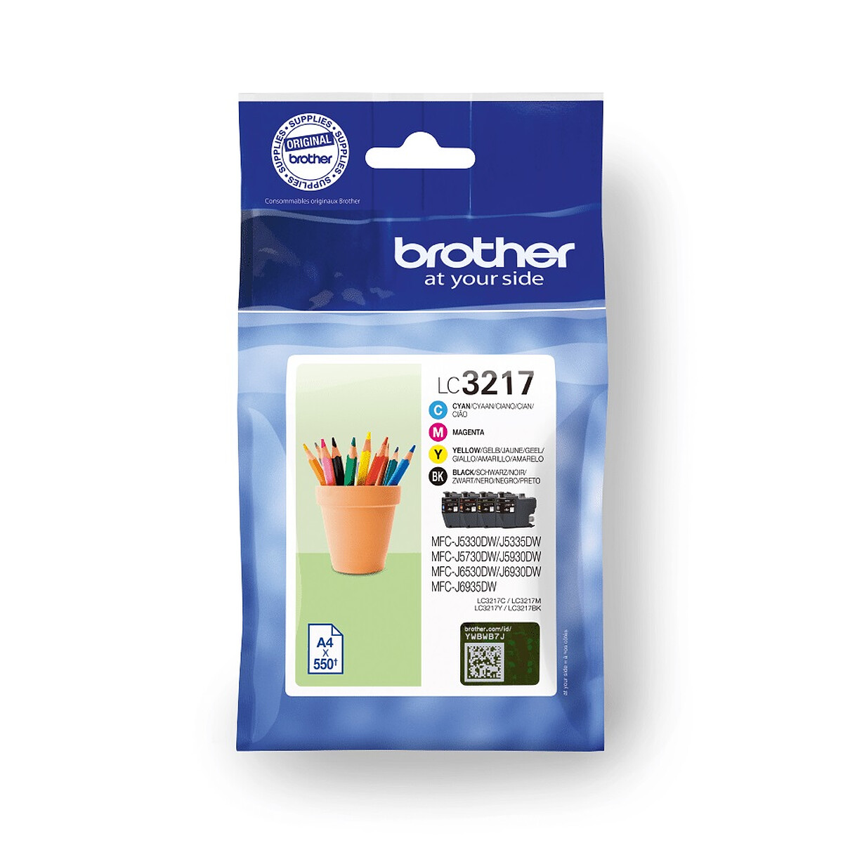 Brother LC3219VALBP Ink Cartridge Value Pack (Black, Cyan, Magenta, Yellow)