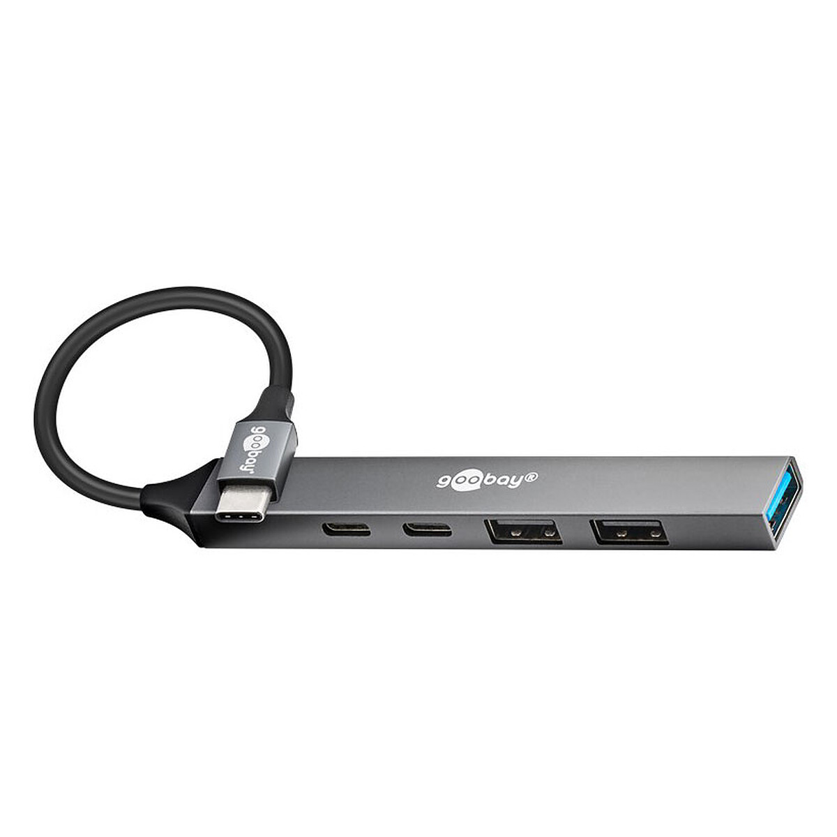 Hub Goobay USB-C (5 puertos, diseño fino)
