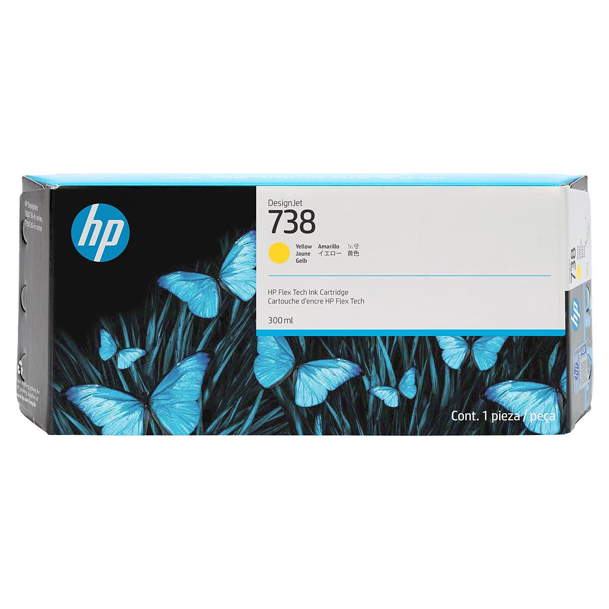 HP DesignJet 738 Yellow Ink Cartridge (676M8A)