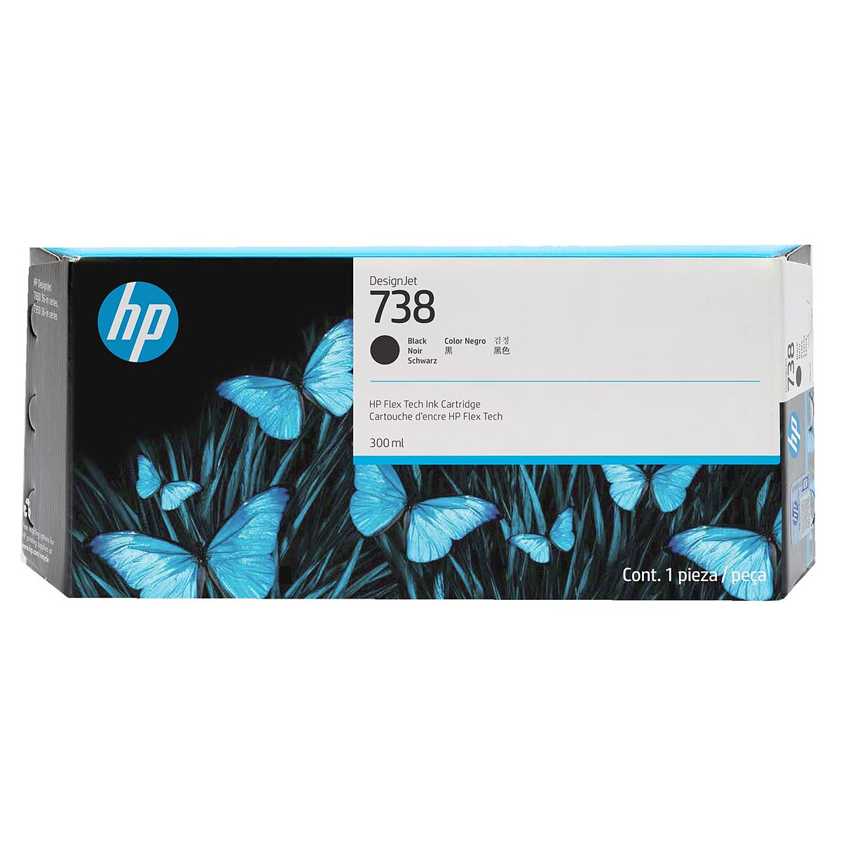 HP DesignJet 738 Black Ink Cartridge (498N8A)