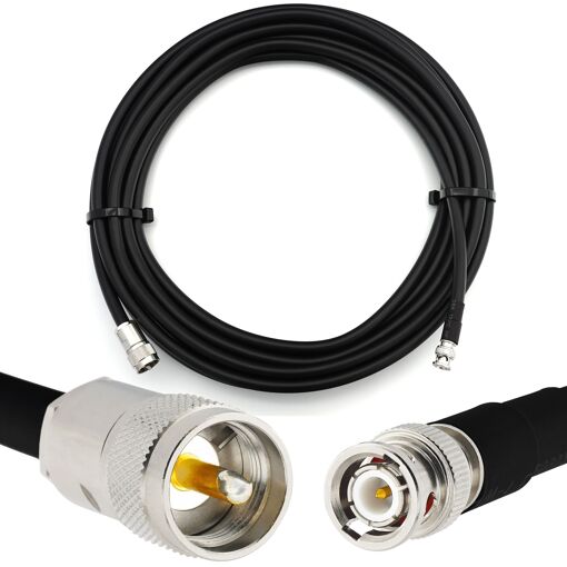 RANGEFUL 1m BNC to PL259 UHF Coaxial Cable - RG214 Extension