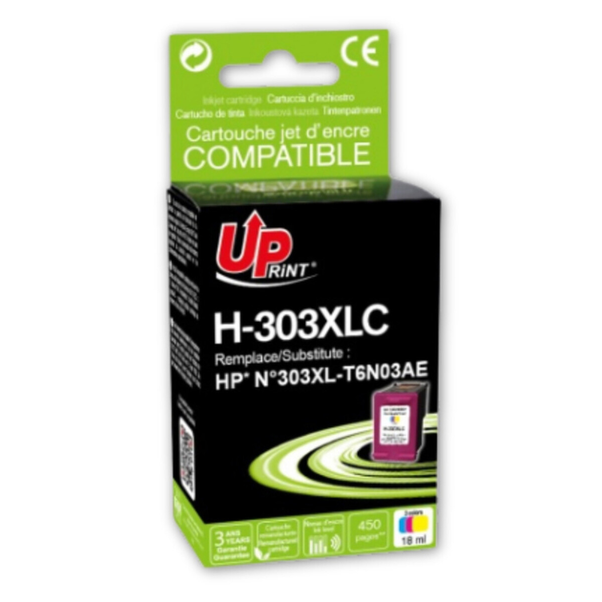 Cartouche d'encre compatible UPrint HP 303XL-T6N03AE (Couleur)
