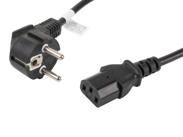 Lanberg Power Cable CA-C13C-11CC-0018-BK, SCHUKO/IEC320 C13 Connectors, 1.8m