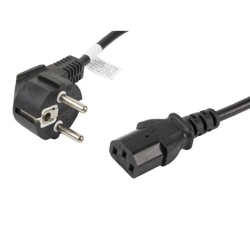 Lanberg Power Cable CA-C13C-11CC-0018-BK, SCHUKO/IEC320 C13 Connectors, 1.8m