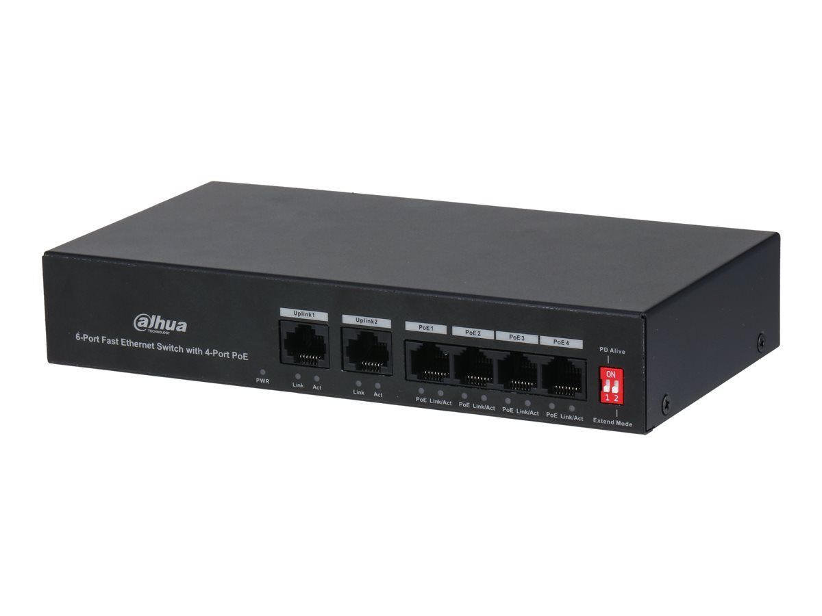 Dahua PFS3006-4ET-36 Network Switch - 8 x 10/100/1000 Mbps - Desk Mountable