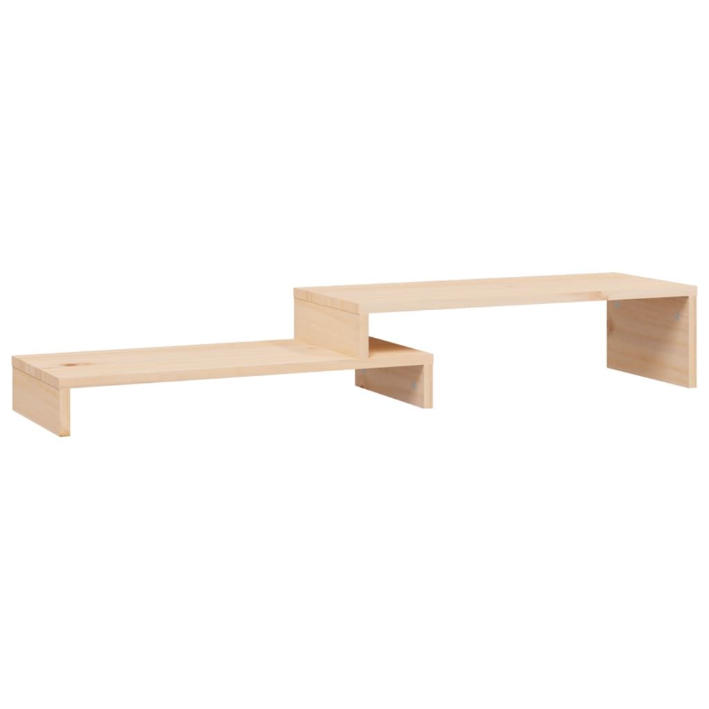 VIDAXL Monitor Stand, 17.5-39.4 x 8 x 6 inches, Solid Pine Wood