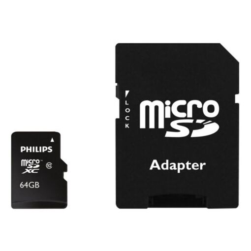 Philips Micro SDXC Card 64GB - Class 10 + Adapter